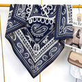 105cm Silk Crepe Satin Square Scarf Heart Paisley Mulberry Silk Head Scarves Shawl with Hand Rolling Hem