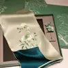 Classic Oriental Gift Set: Embroidered Silk Scarf with Brooch