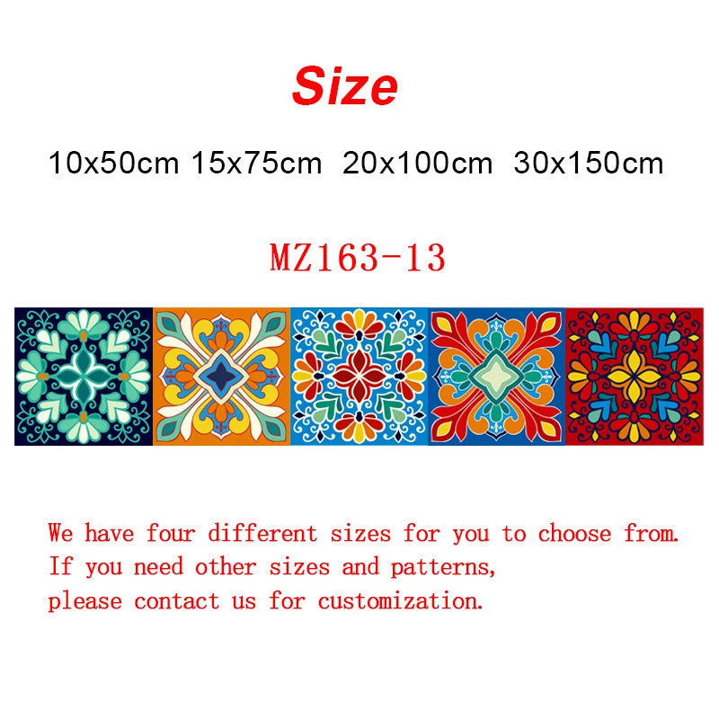 Colorful Pattern Ceramic Tiles Wall Sticker Tables Bathroom Kitchen Home Decor Wall Decals Waterproof Peel & Stick PVC Art Mural