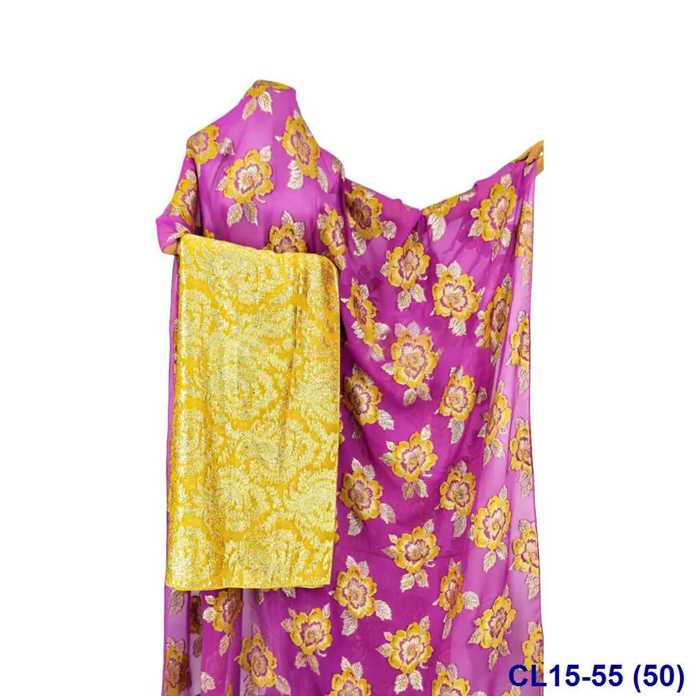Lisami RTS Luxury Silk Fabric Elegant Multi-Color 3D Metallic Handcut for Dresses Weddings and Curtains