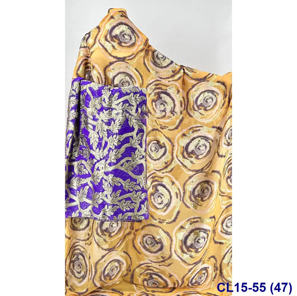 Lisami RTS Luxury Silk Fabric Elegant Multi-Color 3D Metallic Handcut for Dresses Weddings and Curtains