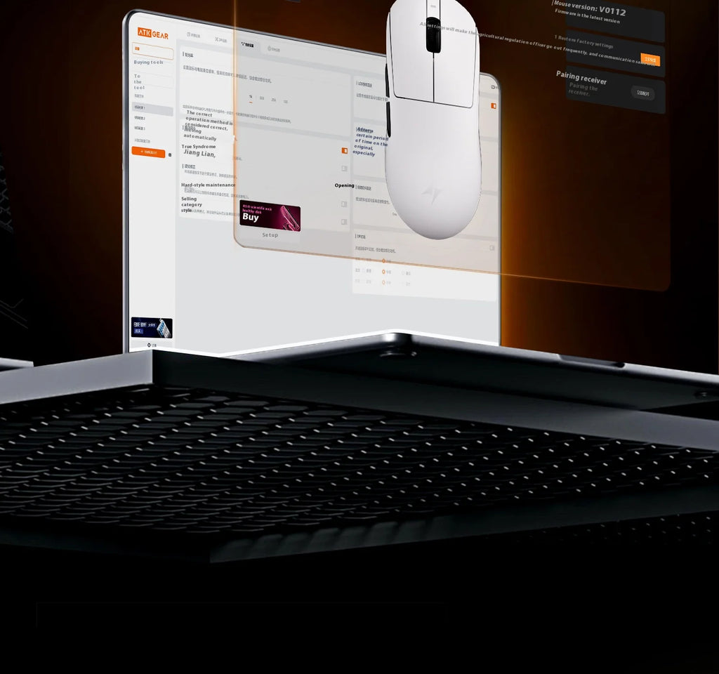 ATK A9 PLUS ULTRA Series Mouse Dual 8K Wireless Mouse Bluetooth Lightweight PAW3950 Ultra Nordic52840 E-sports Mice Gift