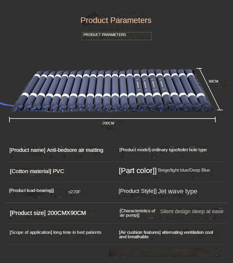 Alternating Pressure Air Mattress for Bedsores - Medical Hospital Pad Massage Cushion Tidesmit