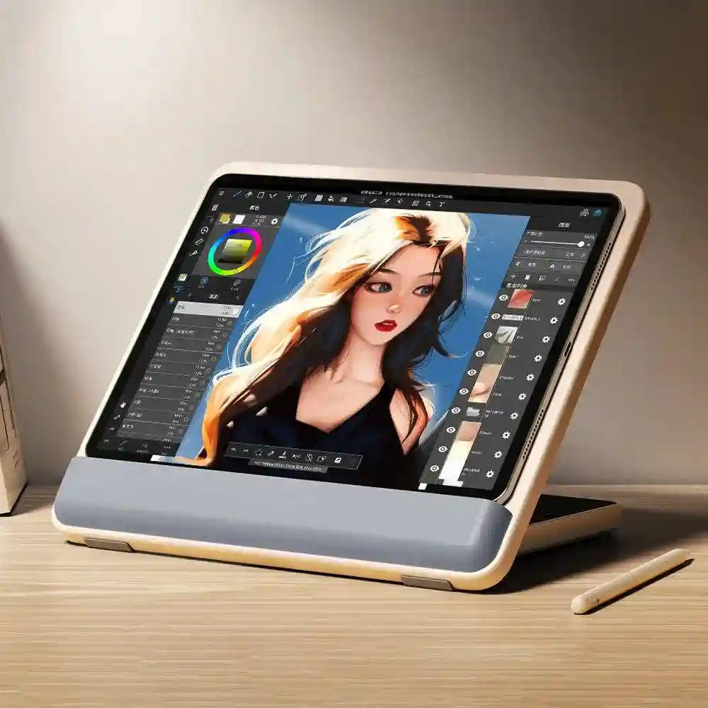 Foldable Tablet Stand – Adjustable Ergonomic Riser White | Tidesmit Tidesmit