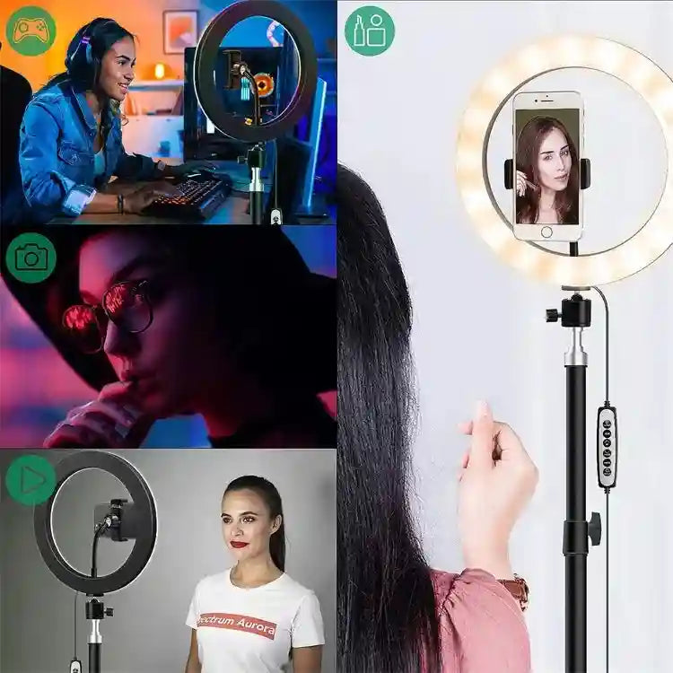 10 Inch LED Ring Light BR-10CRGB - Adjustable Content Creation Lighting Tidesmit