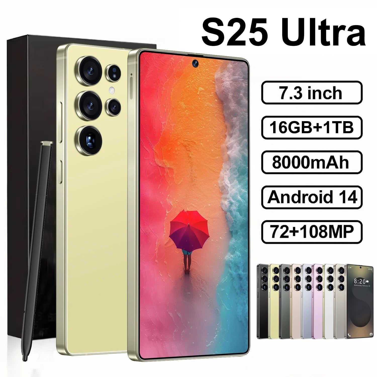 S25 Ultra 5G Smartphone 12GB RAM 512GB Storage - 7.3 Inch AMOLED Display Tidesmit