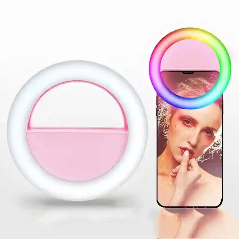Clip-On LED Ring Light for Phone - RGB Dimmable Content Creation Lighting Tidesmit
