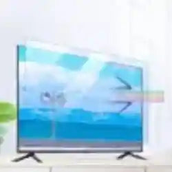 Clear anti-blue light TV screen protector film, rectangular acrylic panel, designed to protect display from damage.