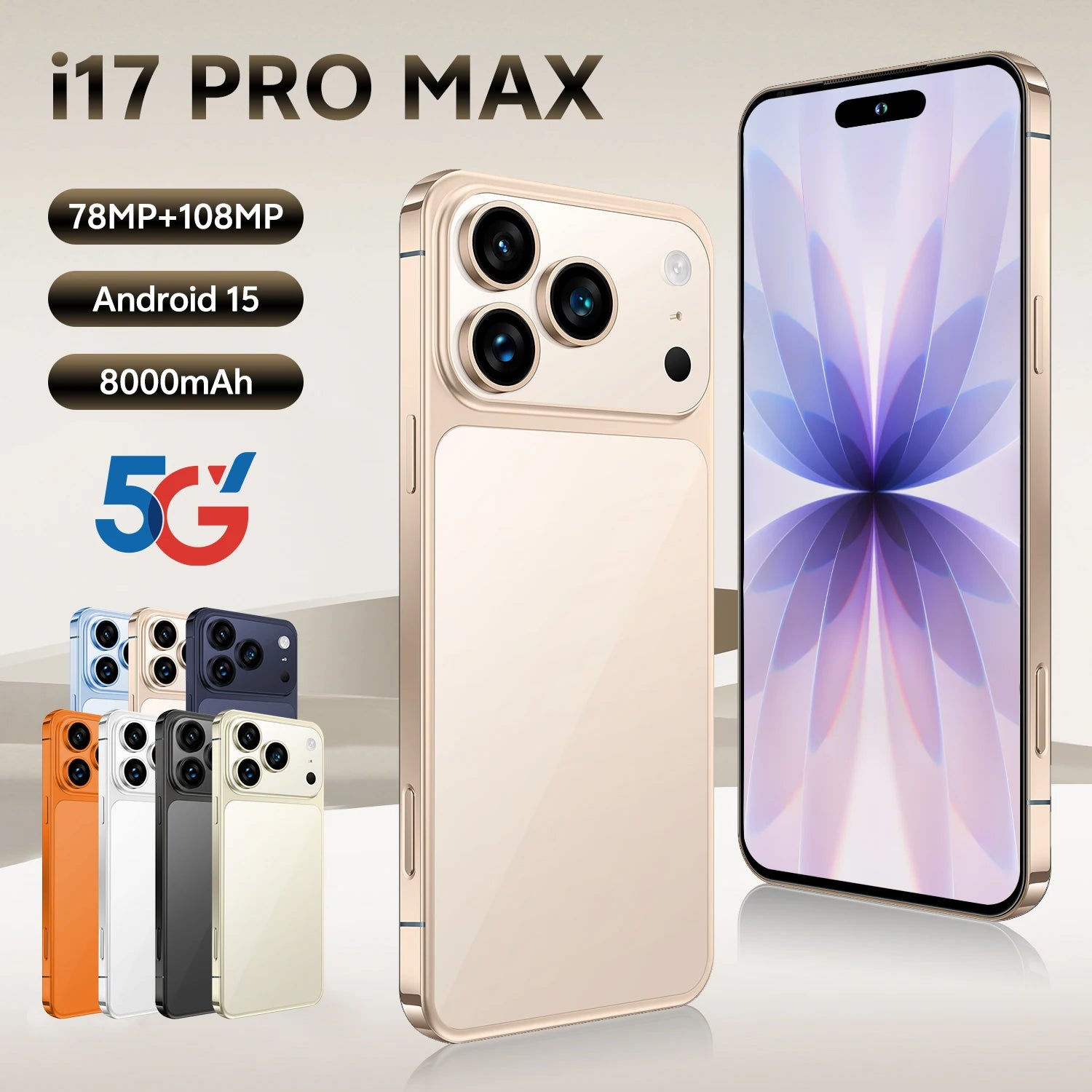 Android 15 Smartphone 1TB 16GB RAM 7.3-Inch AMOLED Unlocked Gold 16g 1TB Tidesmit
