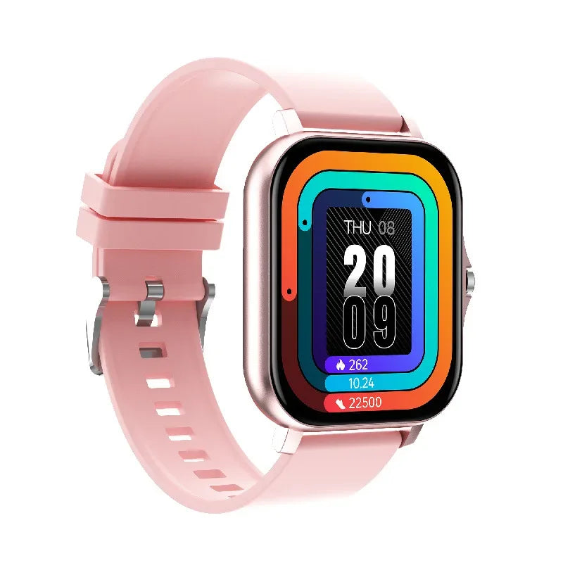 Smartwatch Fitness Tracker with Bluetooth Calling & Heart Rate Monitor 4 Pink Silicone Strap Y13 My Store