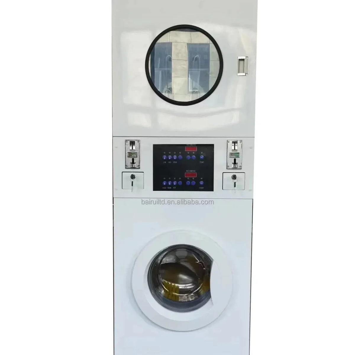 Coin System Sneakers Shoes Stack Washer and Dryer Machine Recognizes Multiple Coins