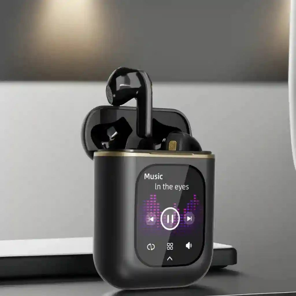 K2 Wireless Earbuds with LED Display by Tidesmit - Black/White Tidesmit