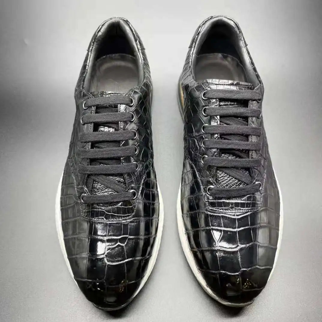 Shoes Men Sneaker Genuine Alligator Leather High Grade Walking Style Man Shoes New Chaussures-Homme Design Sports Shoes for Men