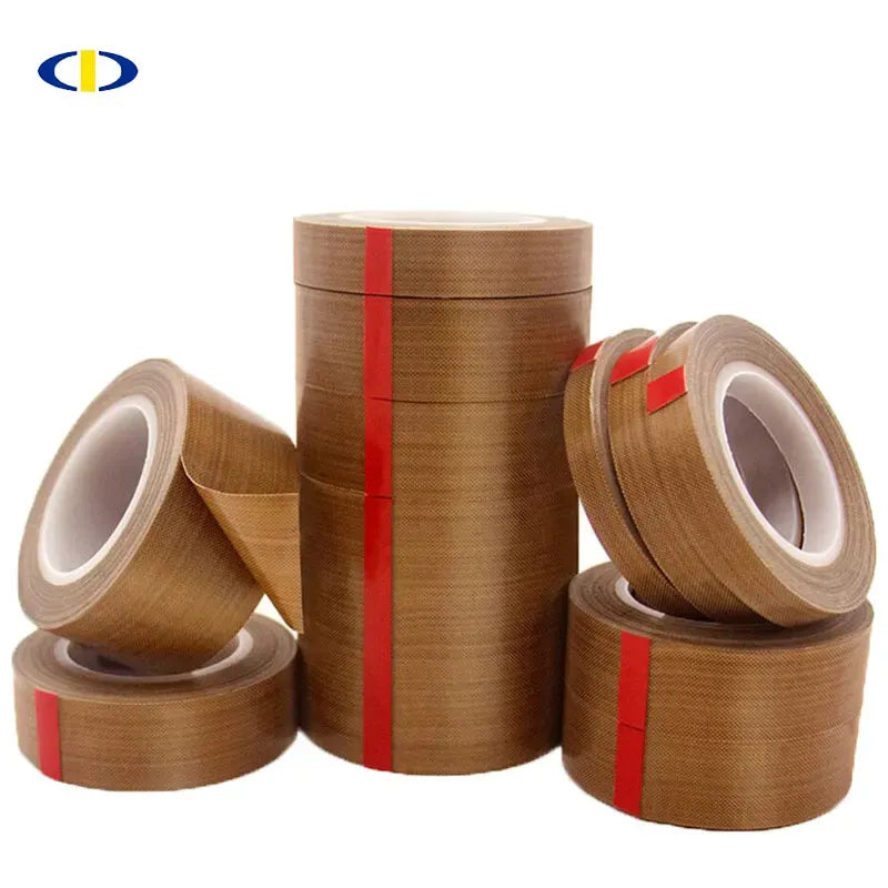 Brown PTFE silicone adhesive tape rolls set, with white release-paper liner