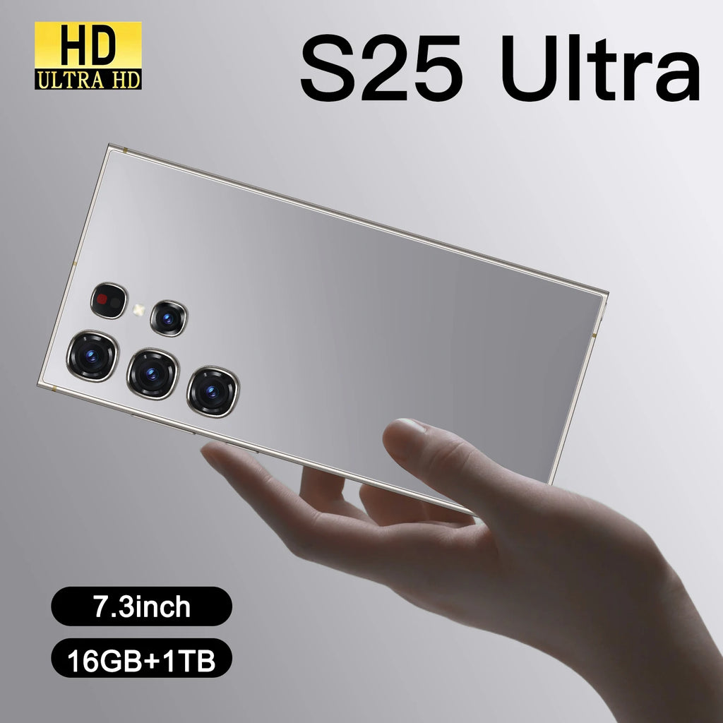 2025 Best Selling S25 Ultra 7.3 Inch Smartphone Octa Core 72+108MP HD LED Smart Gaming Global Version French Spanish English