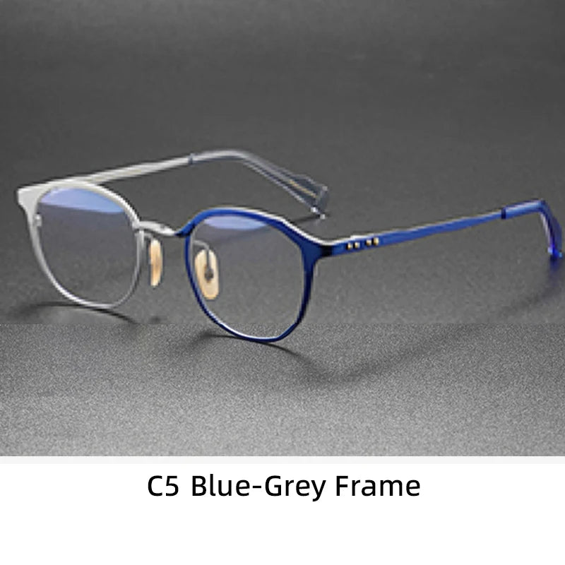 Luxury Pure Titanium Glasses Frames Minimalist Screwless Design Ultralight Eco-friendly Round Optical Eyewear with Case