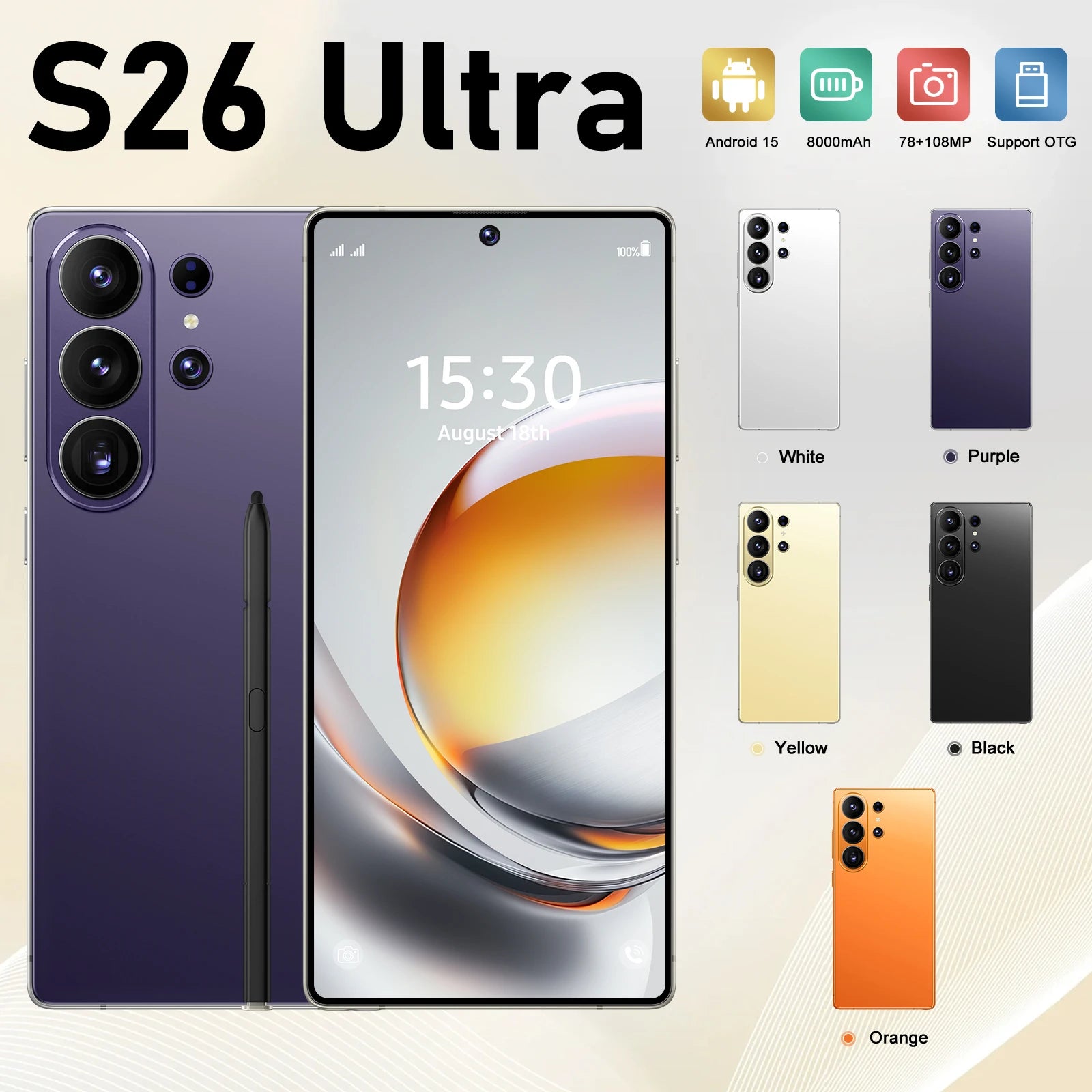 Factory Low Price S26 Ultra Hot Sale Phone with High-Definition Photography Dual-SIM 5G