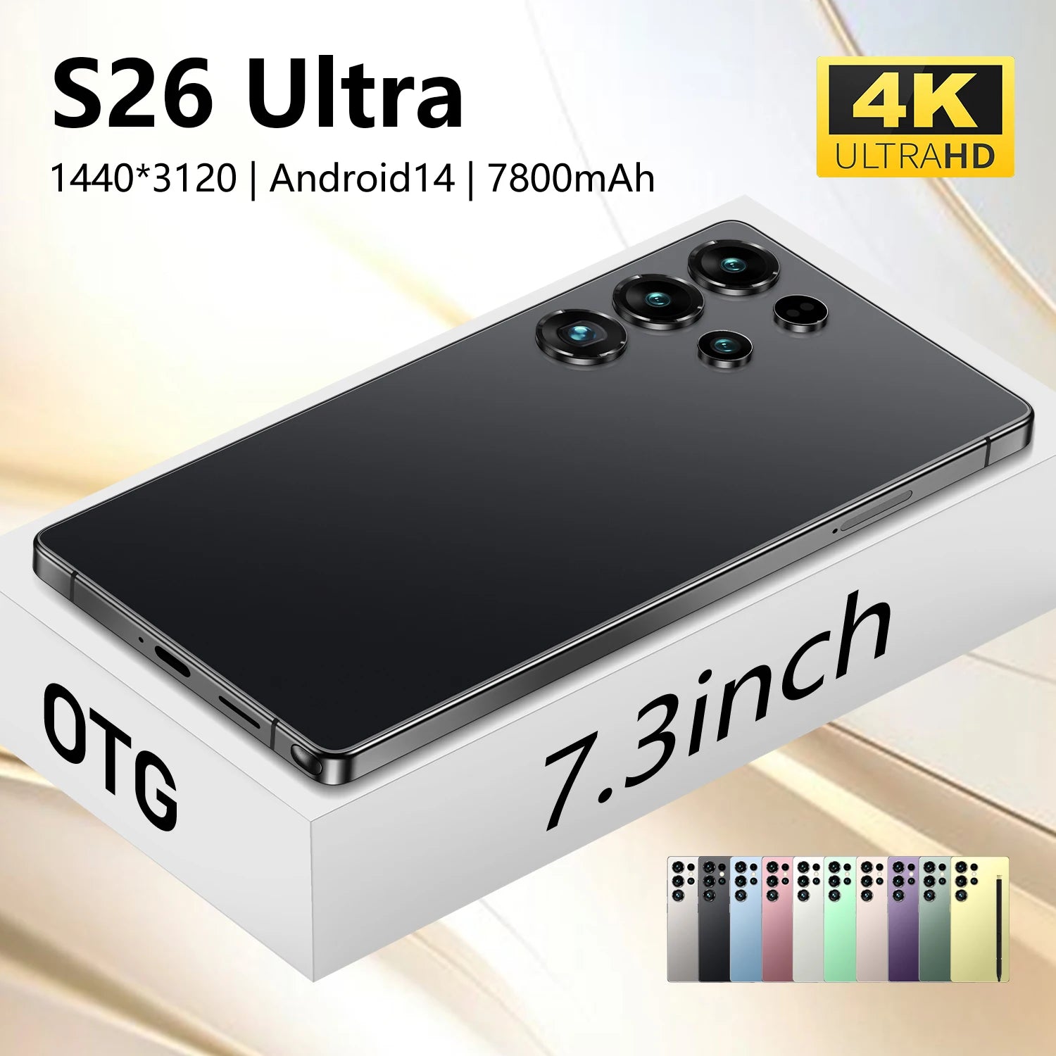 S26 Ultra smartphone featuring 7.3-inch display, 22GB RAM, 1TB storage, and 5G connectivity for high performance