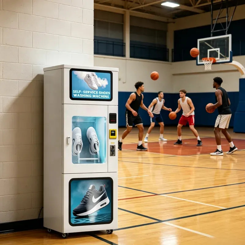 Fully Auto Shoe Wash Dry Disinfect Machine Self Service Sneaker Cleaner with Atomization Sterilization for Campus Fitness Center