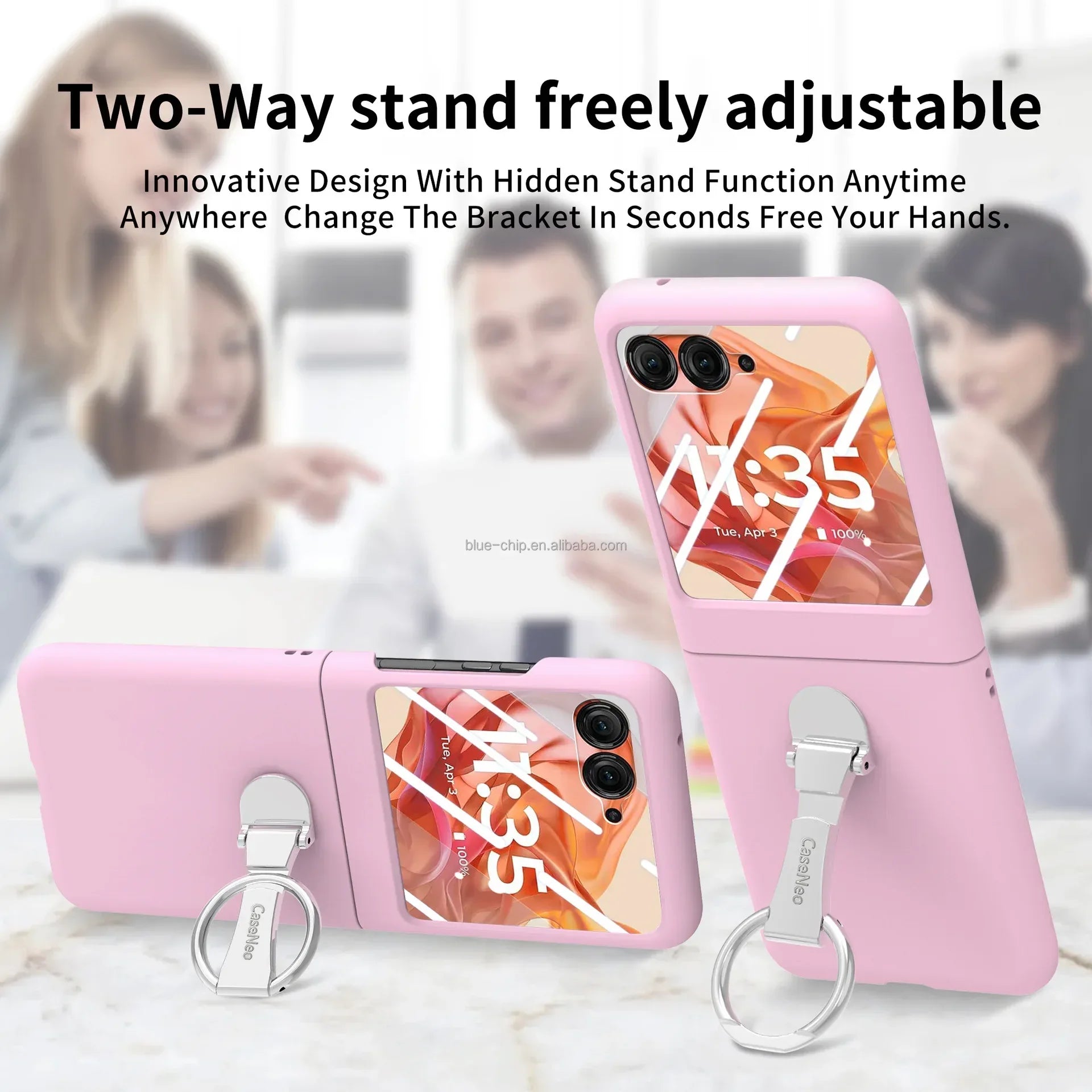 Motorola Razr 50 Ultra Case with Screen Protector - Pink Ring Tidesmit