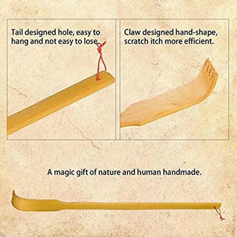 Bamboo Back Scratcher – Ergonomic Massage Stick for Muscle Relief Back Massage Instrument Tidesmit