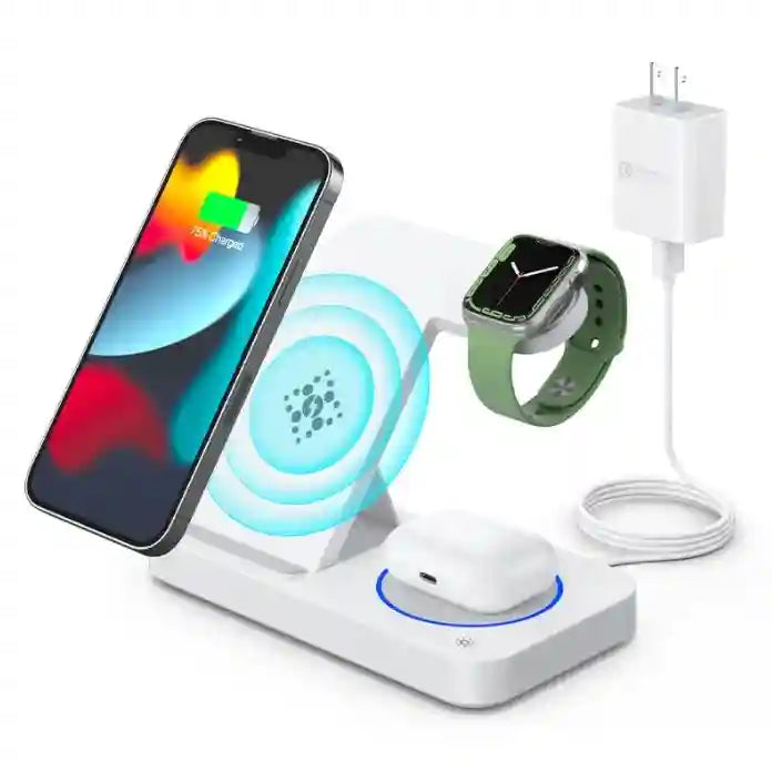 3-in-1 Wireless Charging Station - Fast Qi Certified Foldable Dock Tidesmit