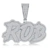 ROB Letter Moissanite Pendant GRA Certified Iced Out Mens Hip Hop 925 Silver D Color VVS Chain Pendant Fine Jewelry