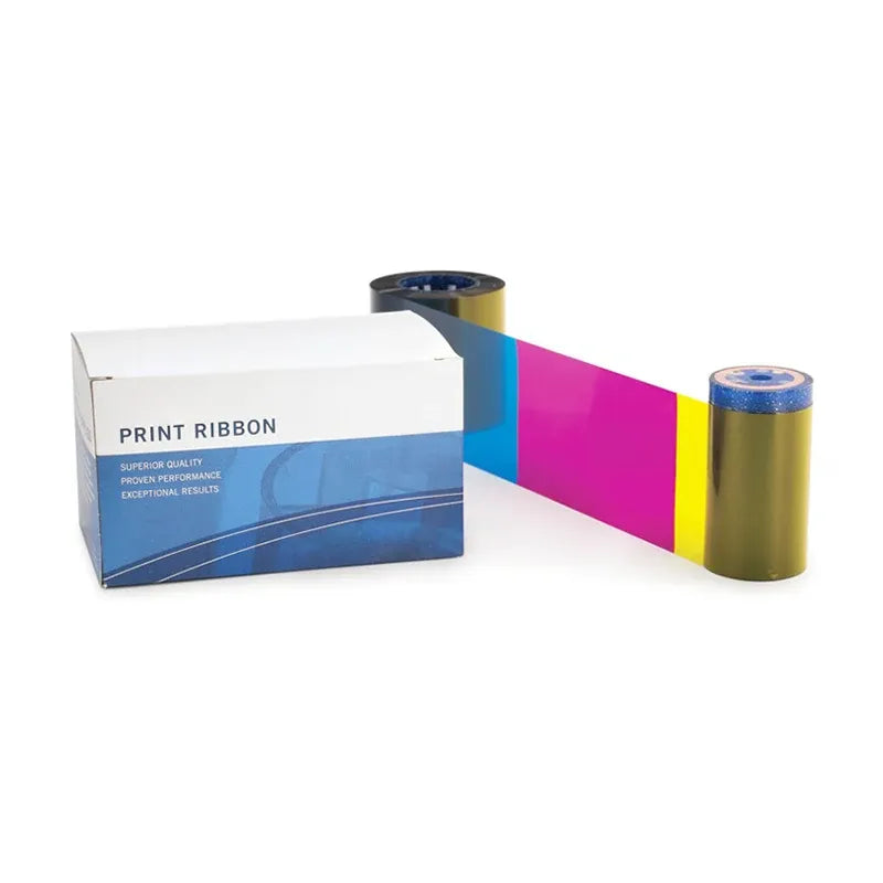 Print ribbon box with multicolor ribbon roll