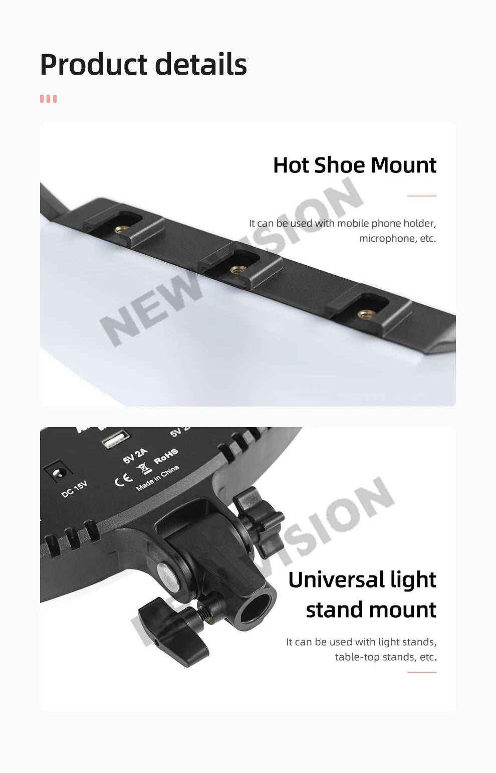 18 Inch LED Ring Light with Remote - Bi-Color Content Creation Kit Tidesmit