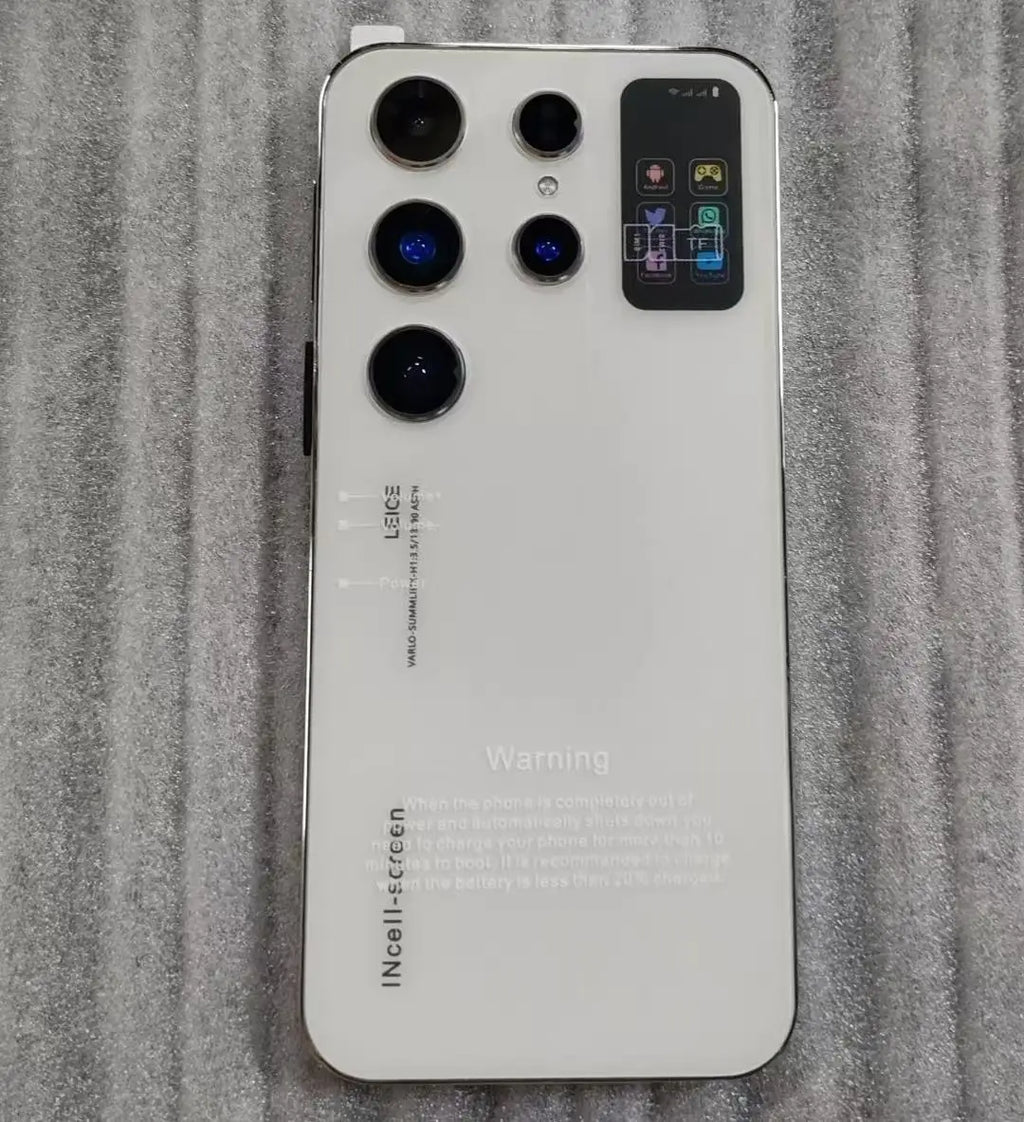 S25 Ultra 5G Smartphone 16GB - 6.6 Inch AMOLED Unlocked Mobile White 2 g Tidesmit