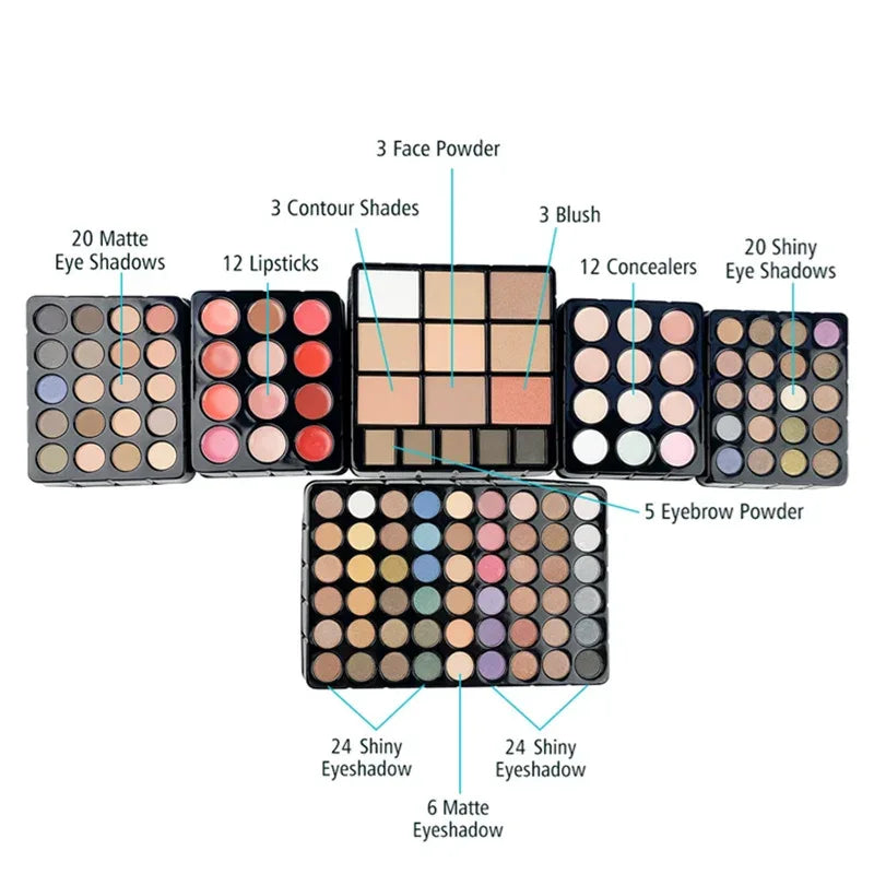 Professional Makeup Kit | 132 Color Eyeshadow Palette | Salon Quality Professional Makeup Kits Tidesmit