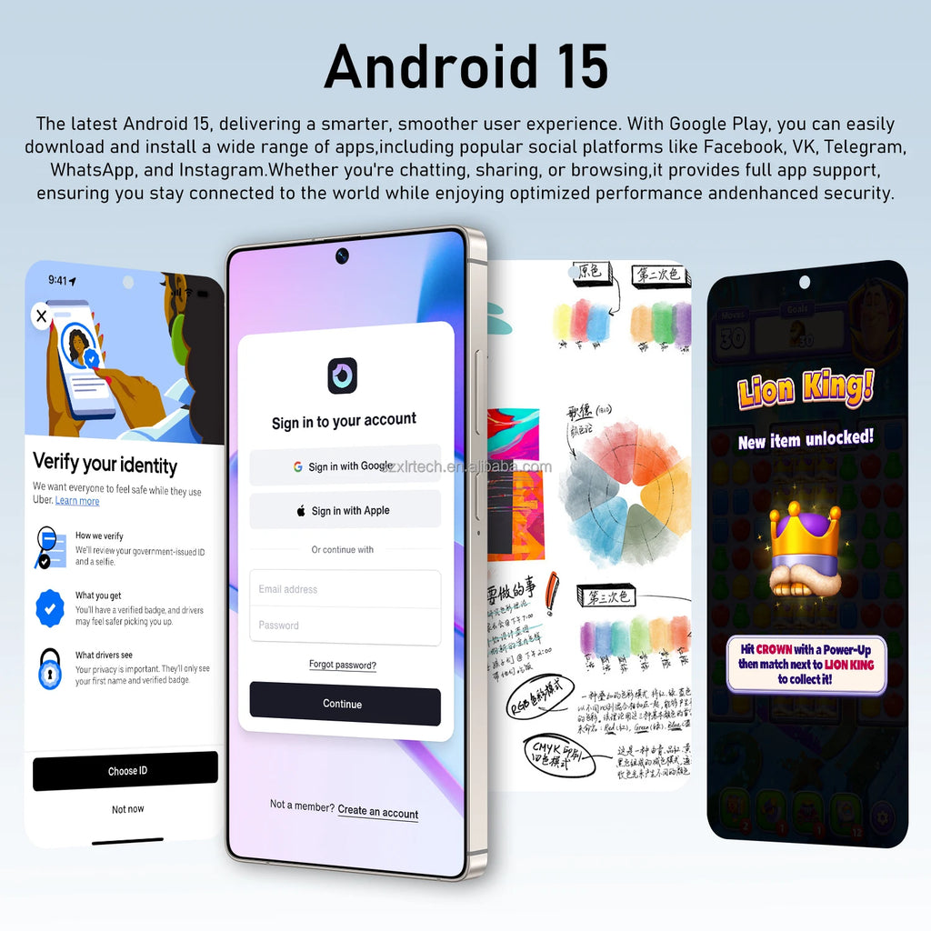 Tidesmit 5G Android 15 Smartphone, 1TB Storage, 16GB RAM - Dual SIM Tidesmit