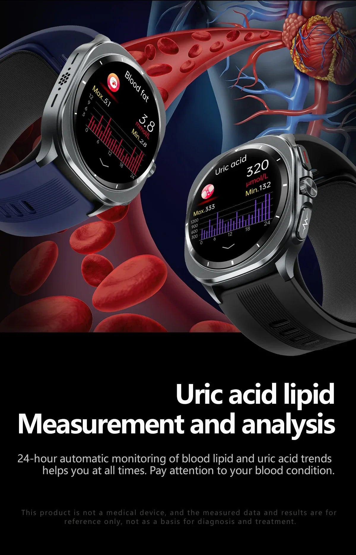 TK65 Smartwatch with Blood Pressure Monitor and ECG Fitness Tracker My Store