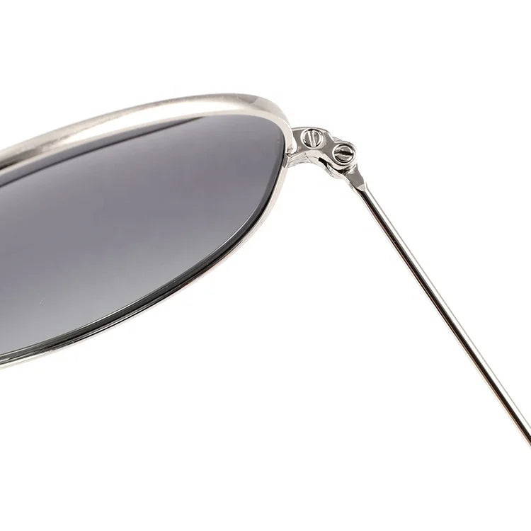 Brand Design Pilot Oval Polarized Sunglasses Metal Full Rim Light Weight Unisex Luxury Custom Eyewear Factory Direct