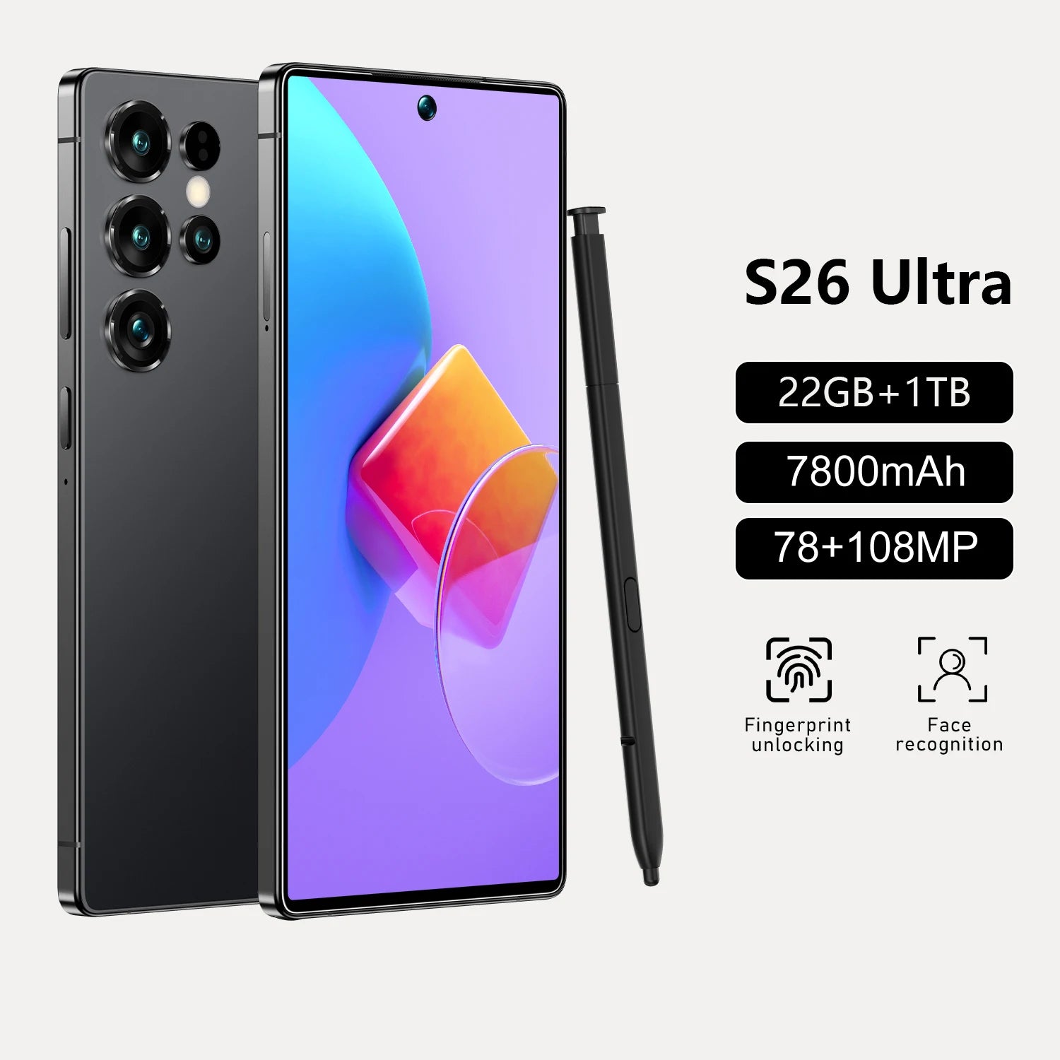 Tidesmit 5G Smartphone, 7.3 Inch AMOLED, 22GB RAM, 1TB Storage Tidesmit