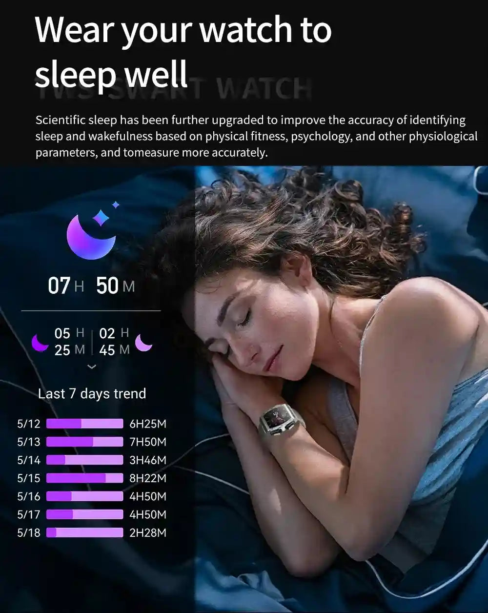 Tidesmit JM09 Smartwatch With Wireless Earbuds - IP67 Waterproof Fitness Tracker Tidesmit