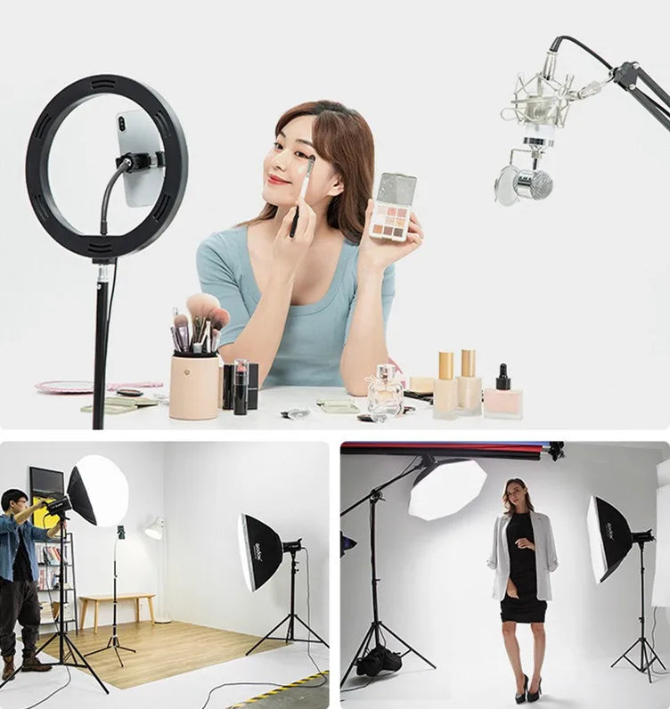 LED Ring Light with Stand 12-Inch | Adjustable Content Creation Lighting Tidesmit