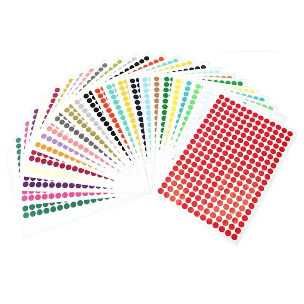 Printable sticker sheet with red 4mm round dots, 825 stickers per sheet