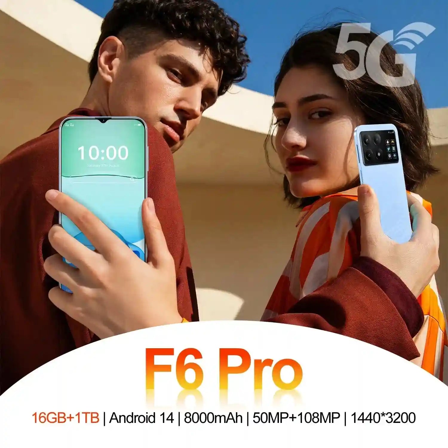 Tidesmit 5G Smartphone, 1TB Storage, 16GB RAM, Dual SIM Unlocked Tidesmit