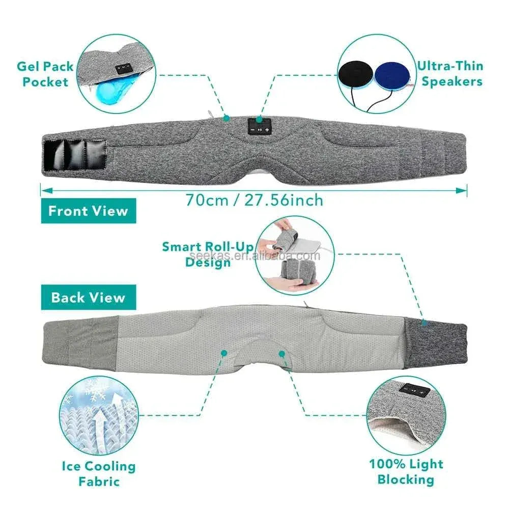Bluetooth Sleep Headphones Mask SK-29F with Ultra-Thin Speakers - Gray My Store