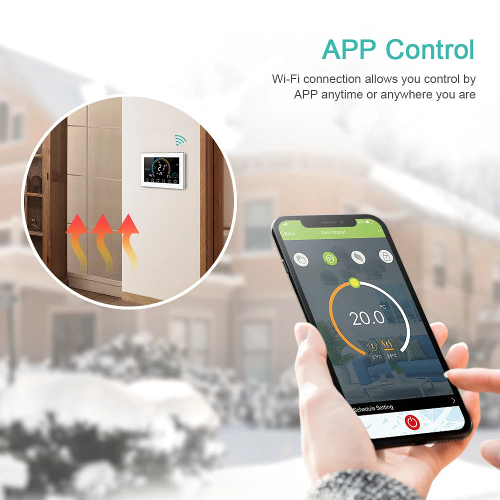 WiFi Smart Thermostat for Home Heating - Colorful Touchscreen Model Tidesmit