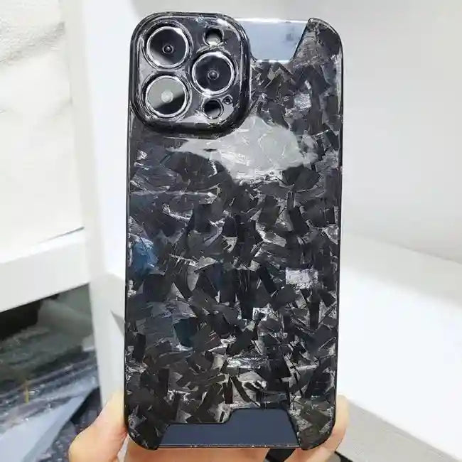 Carbon Fiber iPhone 15 Pro Case - Military-Grade Drop Protection forged black shinyc OPP Bag Tidesmit