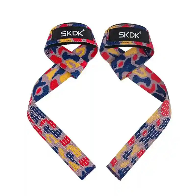 Weight Lifting Wrist Straps for Deadlifts - Adjustable Support 55cm Red Blue 55*3.5cm Tidesmit