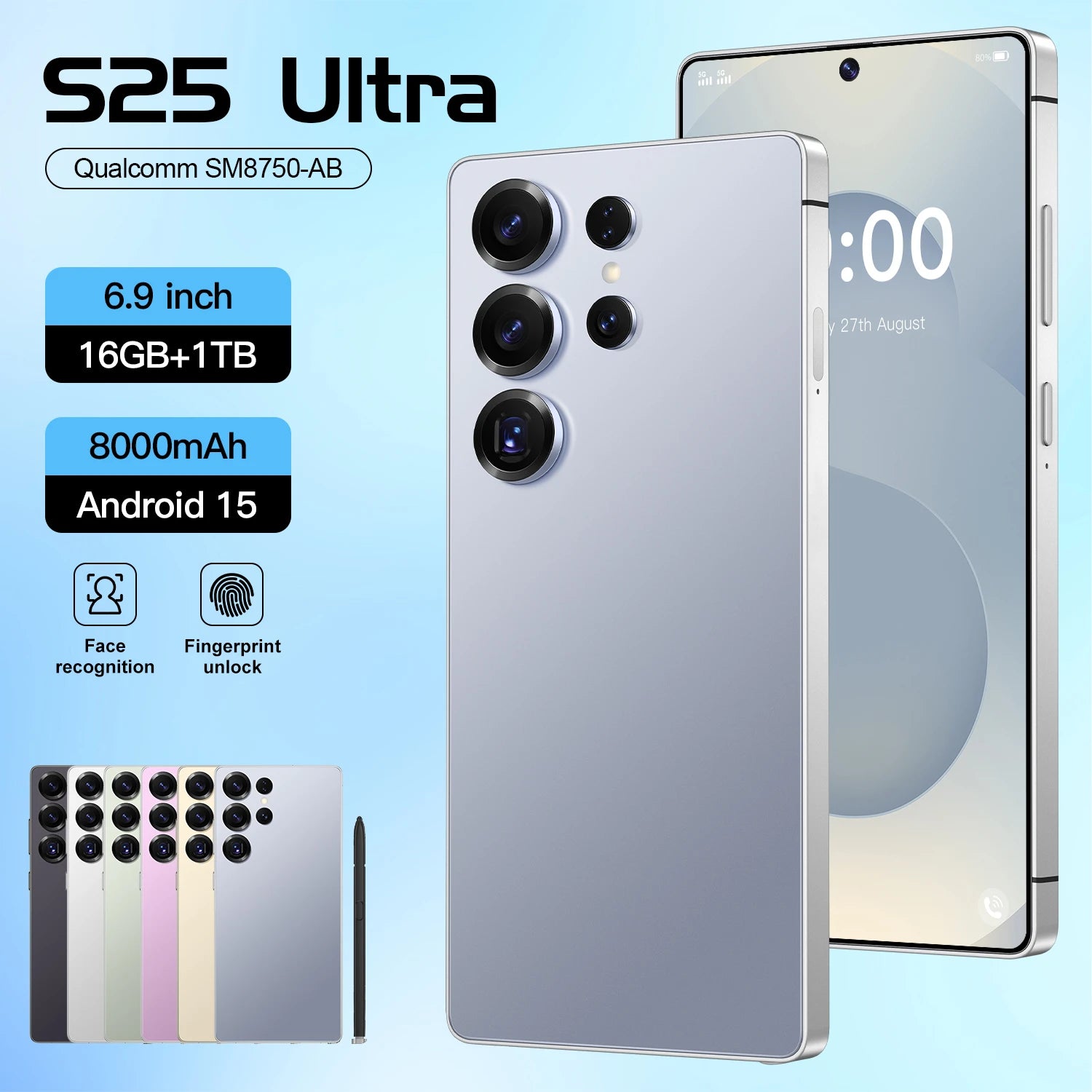 S25 Ultra 5G Smartphone 16GB RAM 1TB Storage AMOLED Display Tidesmit