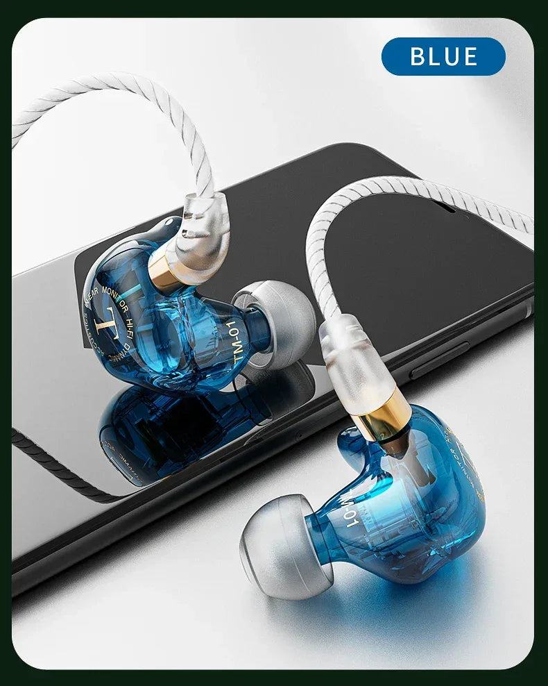 Tidesmit Wired Headphones with Dual Drivers and Bass Stereo - 1 Pair Tidesmit