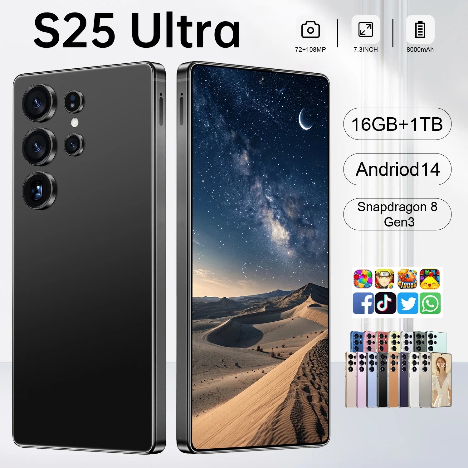 2025 Original S25 Ultra 5G Smartphone Touch Pen AI 16GB + 1TB6.9-inch Screen Dual SIM Unlocked Global Android Phone