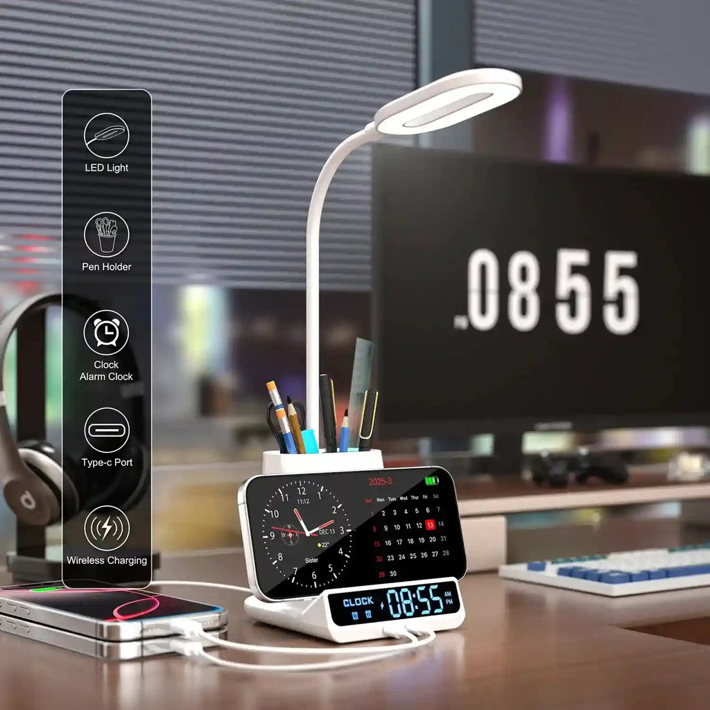 5-in-1 Wireless Charger Desk Lamp, Qi Certified Multi-Device Station Tidesmit