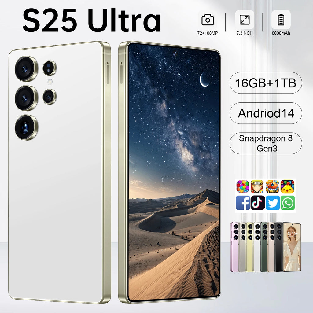 Android 16 5G Smartphone - 7.3 Inch AMOLED Display 16GB RAM 1TB Storage Tidesmit