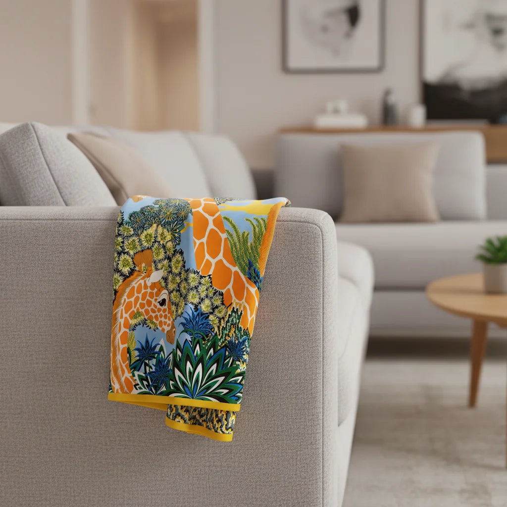 Luxurious 90*90cm Square Three Graces Digital Printed Silk Scarf Gift for Women's Skin Friendly Elegant Fashion Accessory