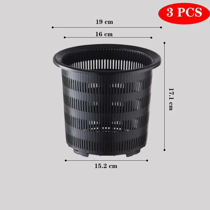 Meshpot 3PCS Colorful Plastic Hydroponics Basket Net Cup Mesh Pot Home Decoration Garden Supplies Flower Pot in 8cm/9cm/10cm